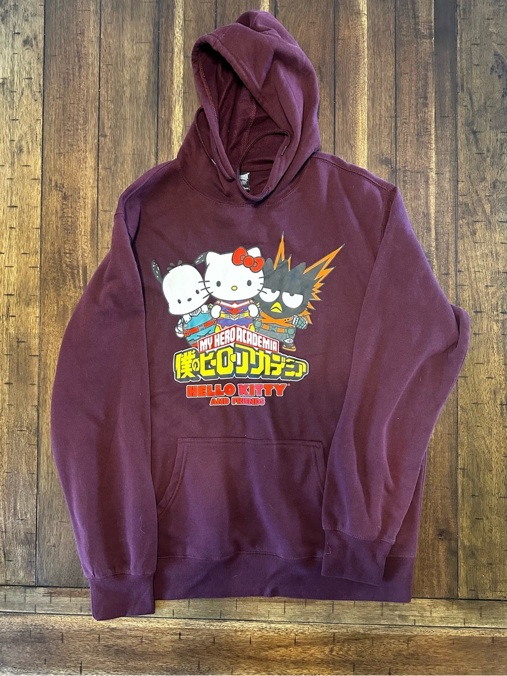Hello Kitty Maroon Graphic Pullover Hoodie